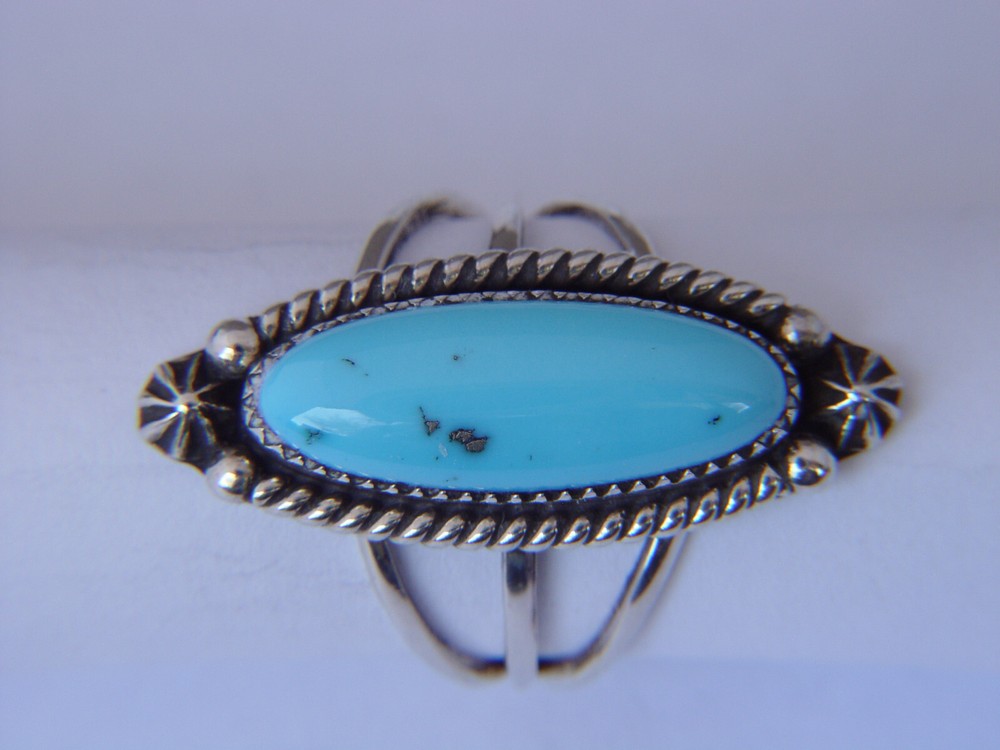 Natural Sleeping Beauty Turquoise set in Sterling Silver Ring