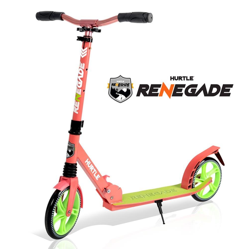 Hurtle Adjustable Lightweight and Foldable Kick Scooter High Impact Wheels Pink