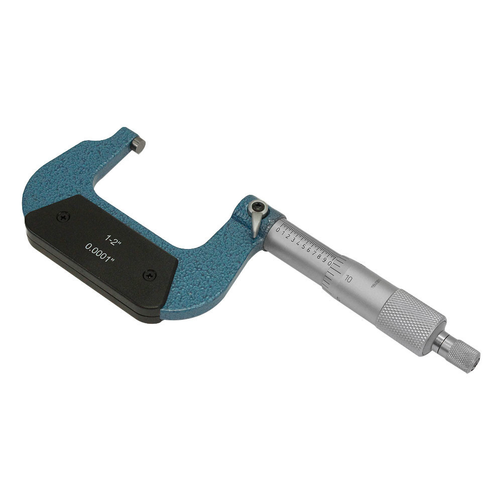 1-2" Outside Micrometer Solid Metal Frame 0.0001 Graduation Ratchet Stop
