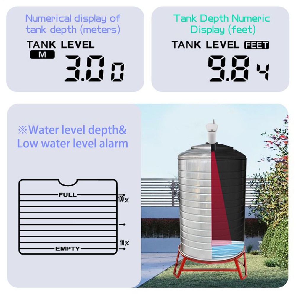 Water Tank Level Sensor Ultrasonic Water Level Indicator