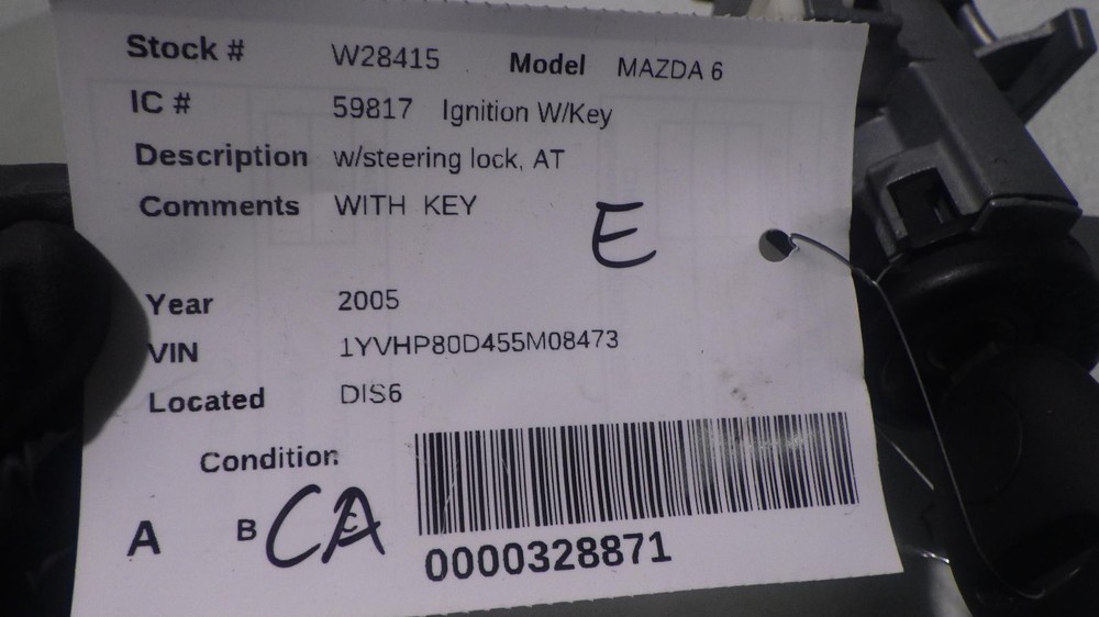 05 MAZDA 6 Ignition W/Key