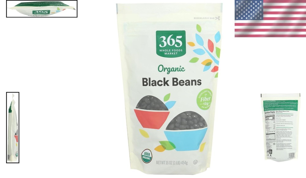 USDA Organic Black Beans 16oz – Low Sodium, Nutritious & Versatile Ingredient