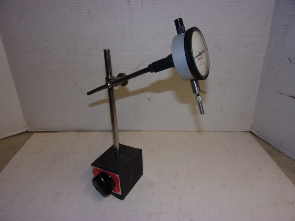 STARRETT #659 Magnetic Base & Post Assembly w/#25-145 Dial Indicator  Used