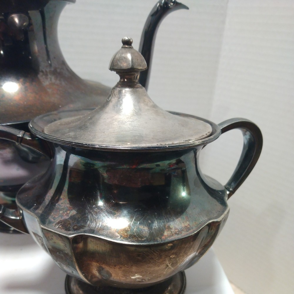 Silverplated Tea Set Forbes Pattern 264, Includes Creamer, Sugar,lid and Teapot