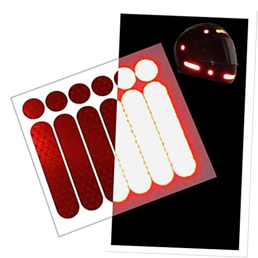 High Intensity Grade Reflective Safety 1 Set (6 Strips & 6 Circles) Red