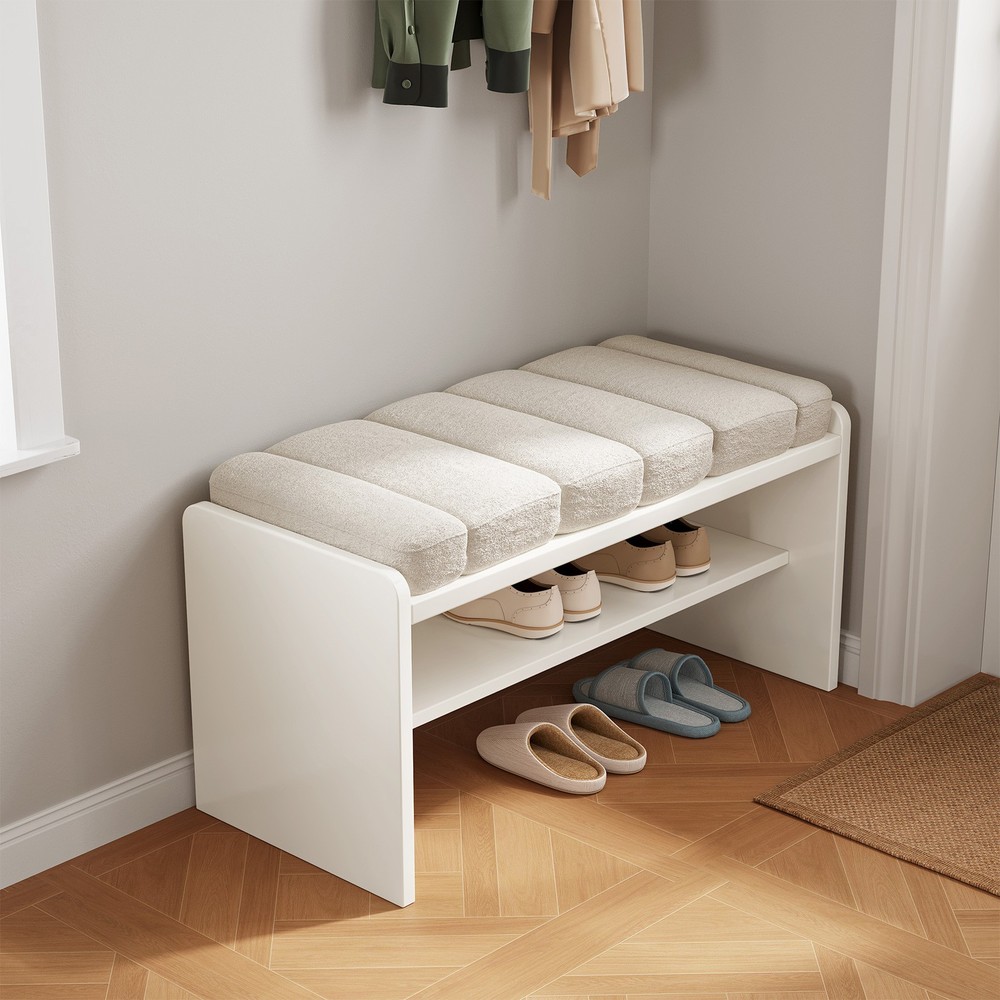 Multi-Functional Storage Bench Comfy Shoe Changing Stool Modern Entryway Bench