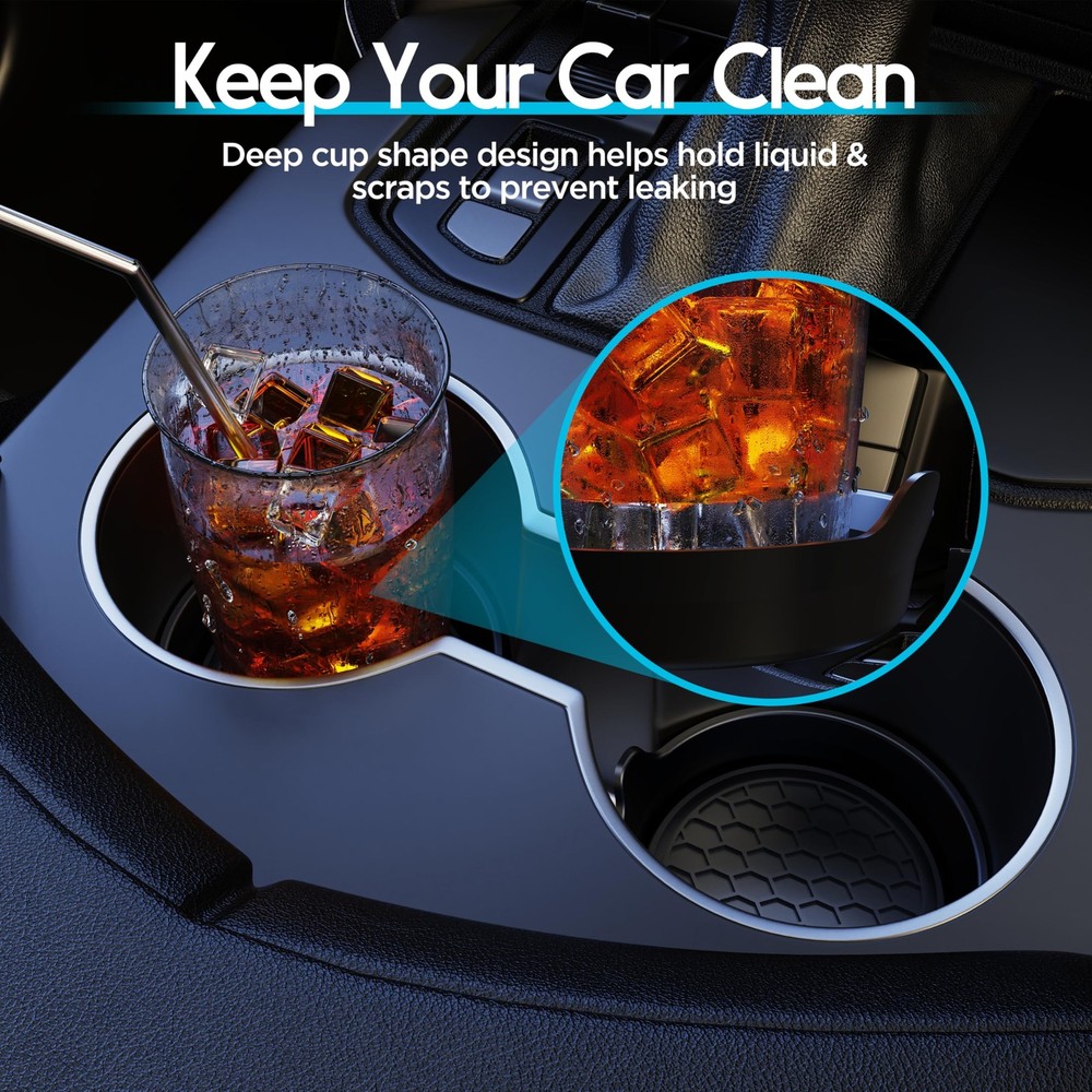 Universal Waterproof Car Cup Holders - Non-Slip Sift-Proof Coasters 4 Pack