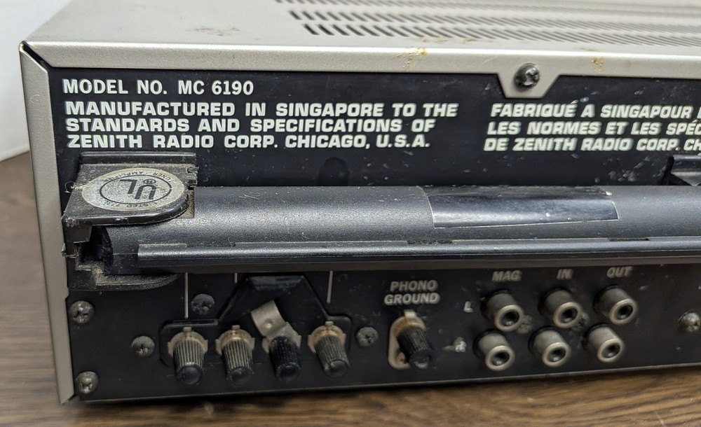 Zenith MC 6190 Digital Quartz Synthesized Receiver - WORKING w/ Issues *Read*