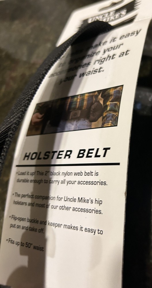 Uncle Mike's Holster Belt 2" Black Web Nylon 8800 1