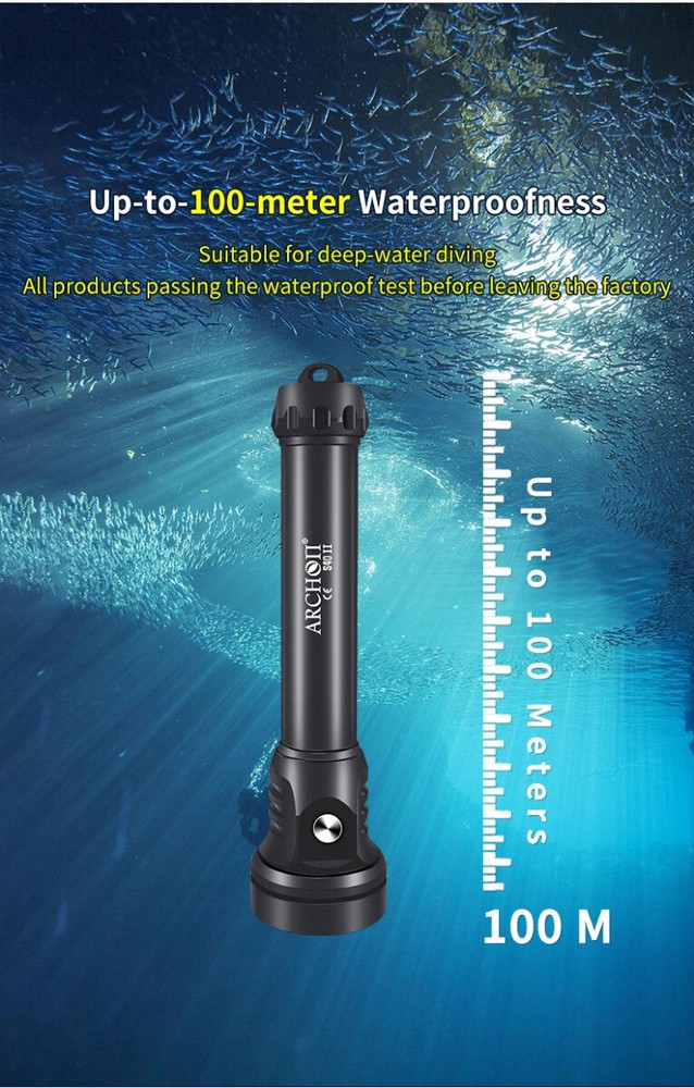 Archon S40 II 4300 Lumen Diving Photoraphy Light Underwater Flashlight Torch Kit