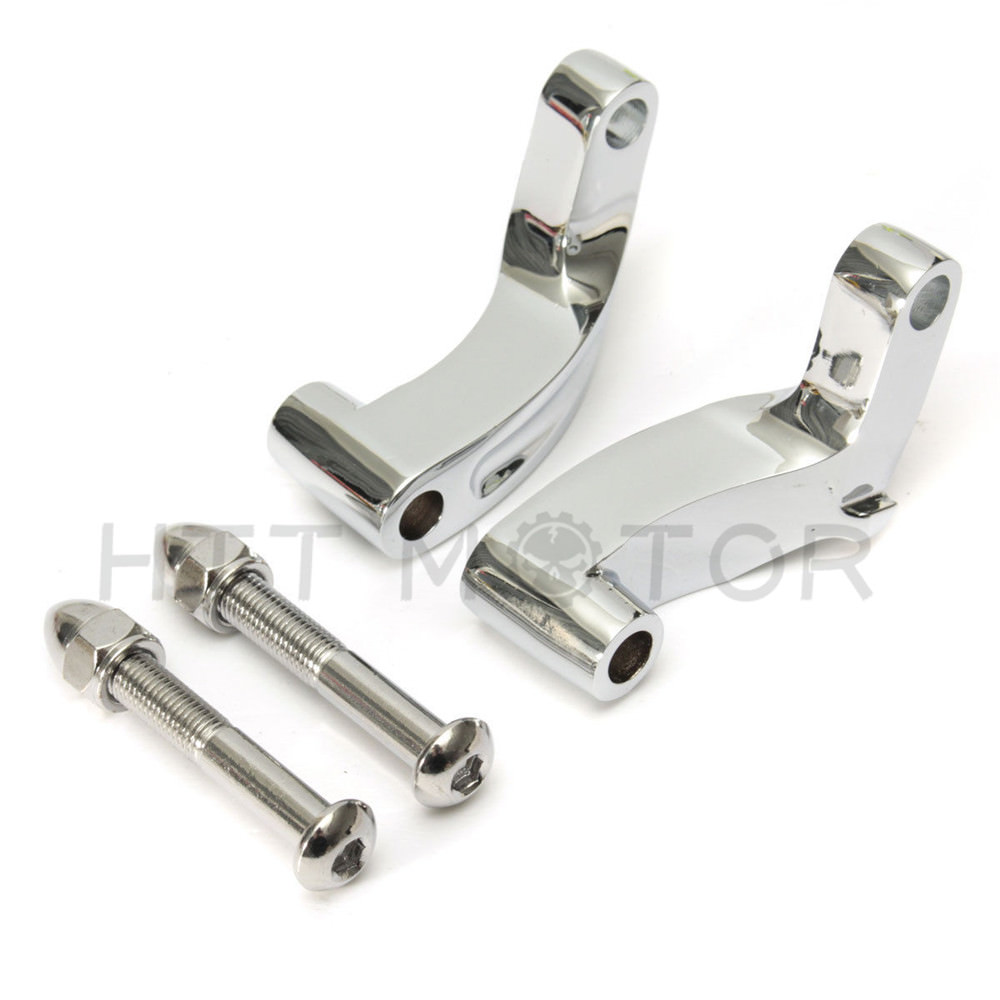 Chrome Mirror Relocation Extension Adapter Kit for Harley Davidson Motorcycles