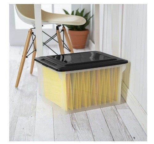 Sterilite Plastic Letter-Size File Box, Clear New