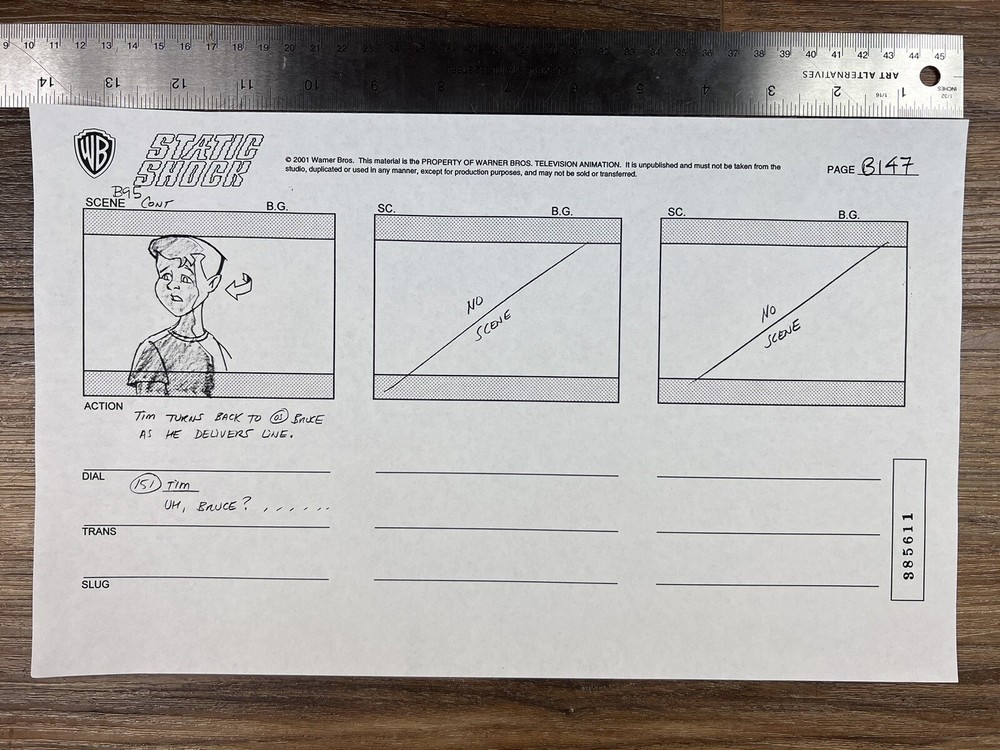 Static Shock 2001 Production Storyboard Studio Copy Warner Brothers Animation 4p