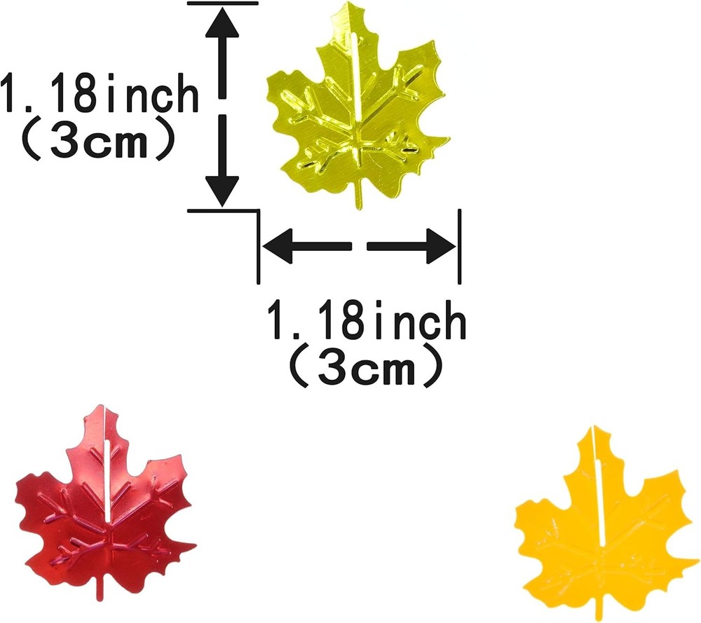 Thanksgiving Maple Leaf Metallic Table Scatter Confetti