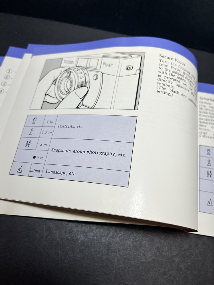 Yashica 35MF Camera Instruction Manual Booket