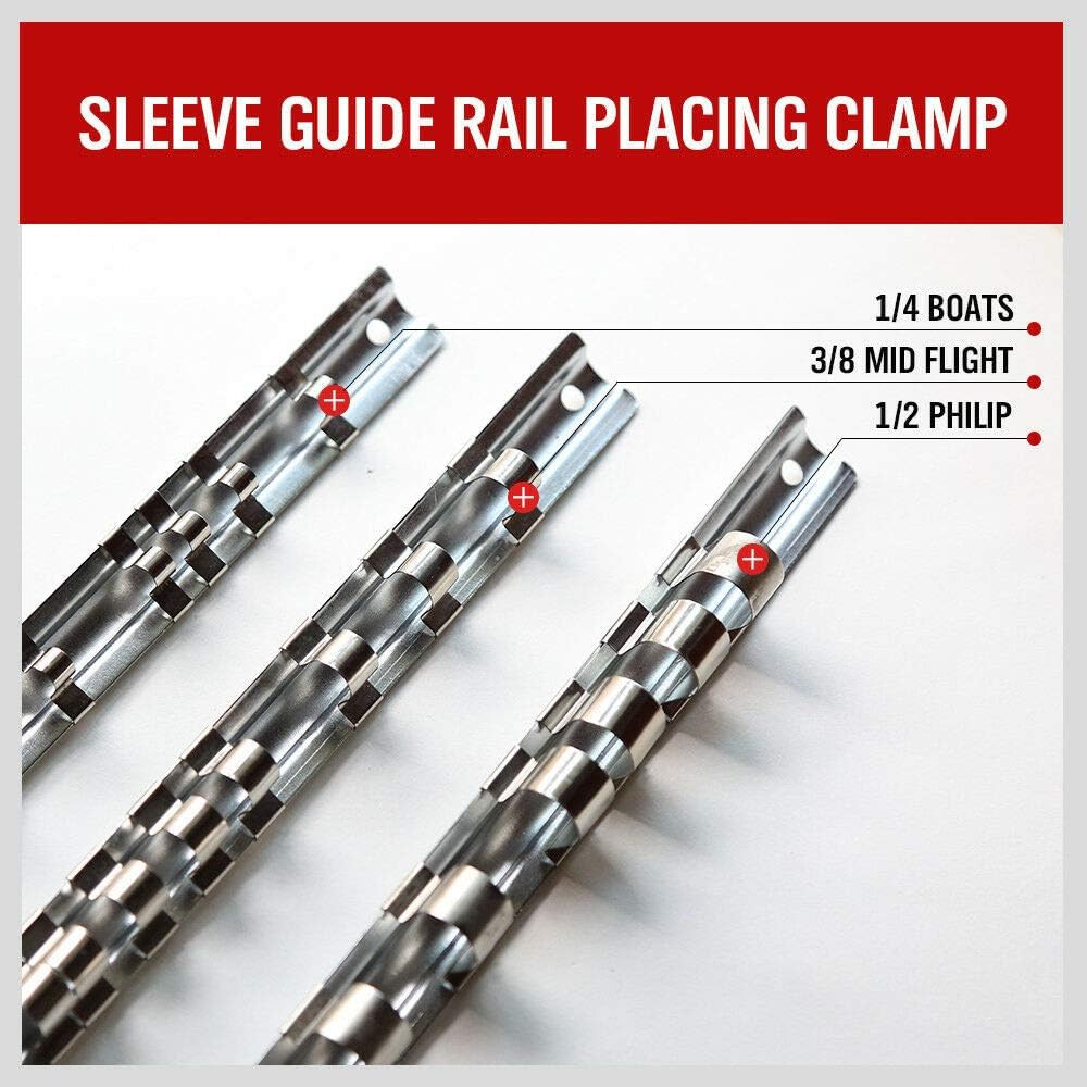 Socket Organizer Set, 3-Piece Metal Socket Holders/Socket Sliding Rail, 1/4-Inc