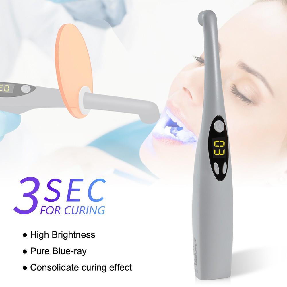 3 Second Wireless Cordless Dental LED Curing Light Lamp Resin Cure Light 5W