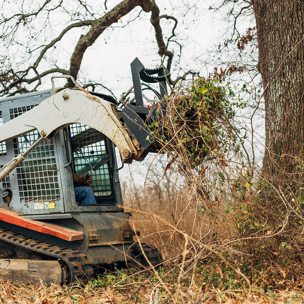 Titan Attachments Post and Tree Puller for Skid Steers, Includes Push Bar Guard