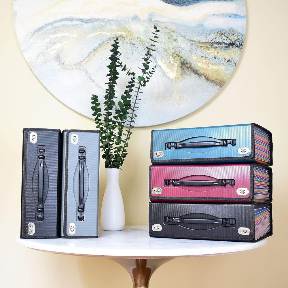 Olive Grey Document Organizer with 24 Pockets