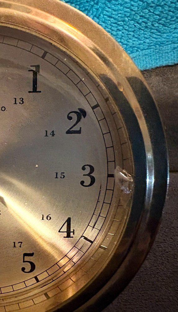 VTG Brass Bell Clock Co.-Ship's Bell Strike Quartz Battery Clock Untested-RUNS