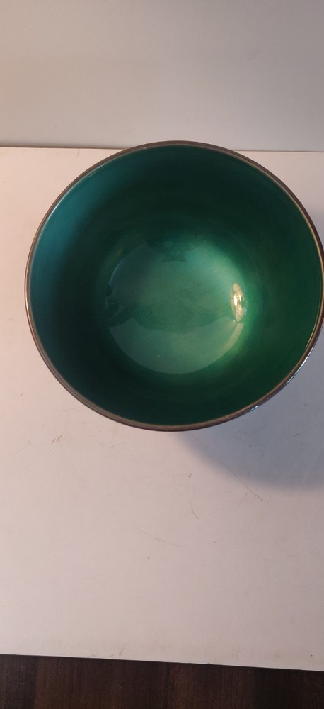 TOWLE Silverplate Bowl With Teal Enamel Inside