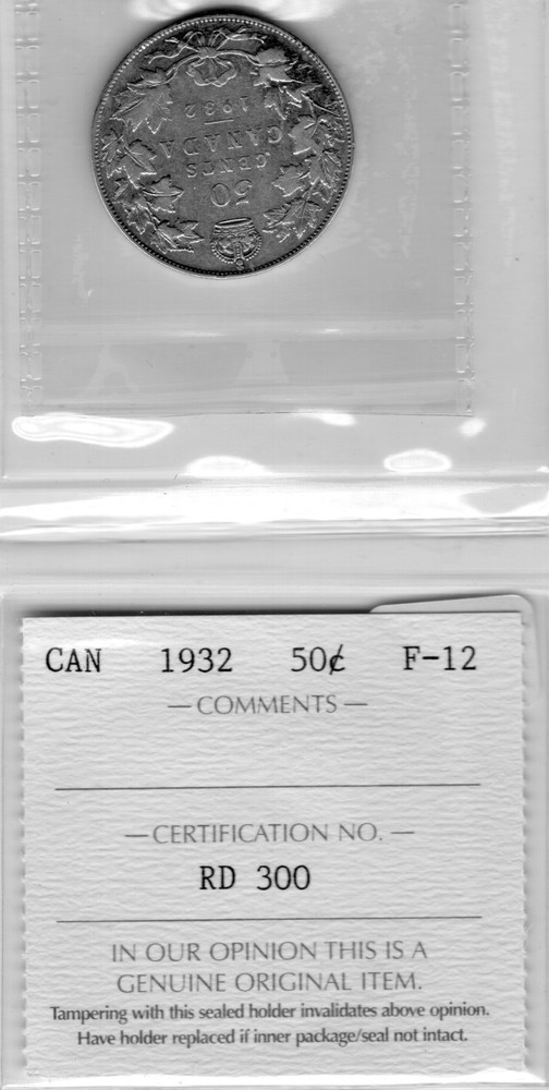 CAN 1932 50 cent F12