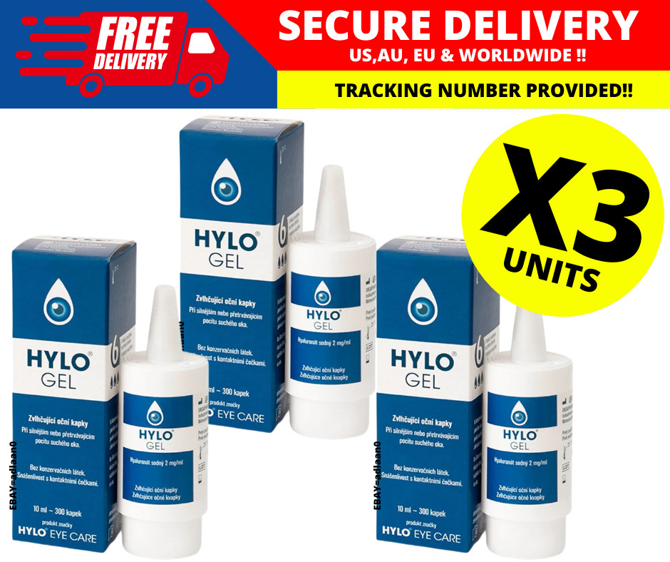 HYLO GEL EYE DROPS 10ML ( X 3 )
