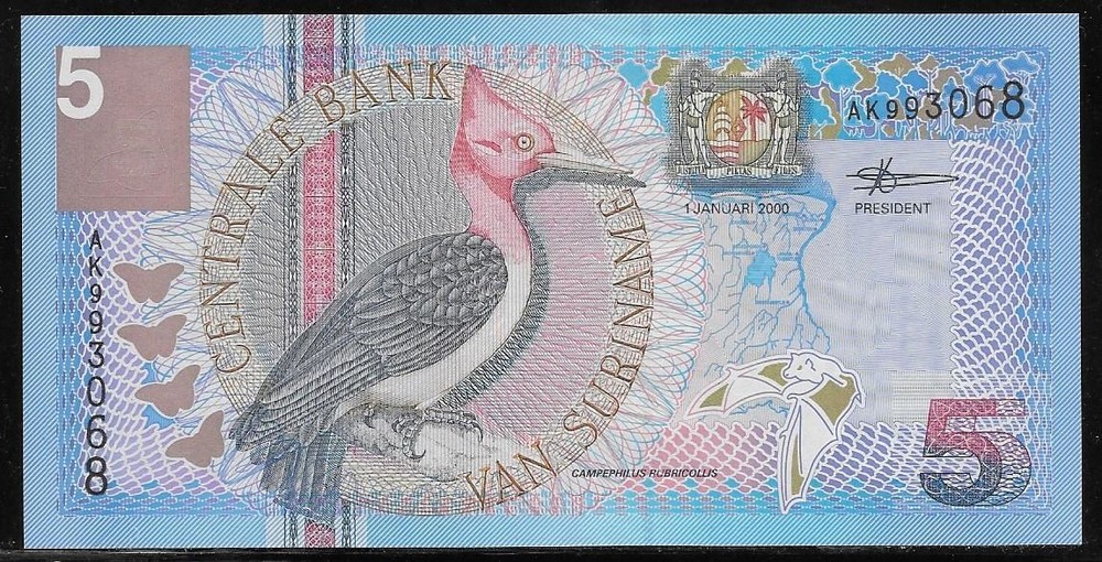 Suriname 5 Gulden 2000 Unc