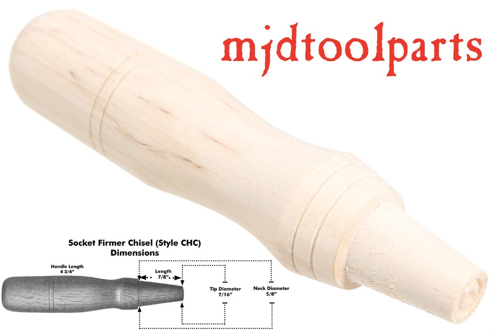Classic Turned Hickory Chisel Handle- Amish Hand Turned- Style CHC- mjdtoolparts