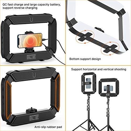 Smartphone Video Rig with Light, Cell Phone Handheld Stabilizer U200 Light