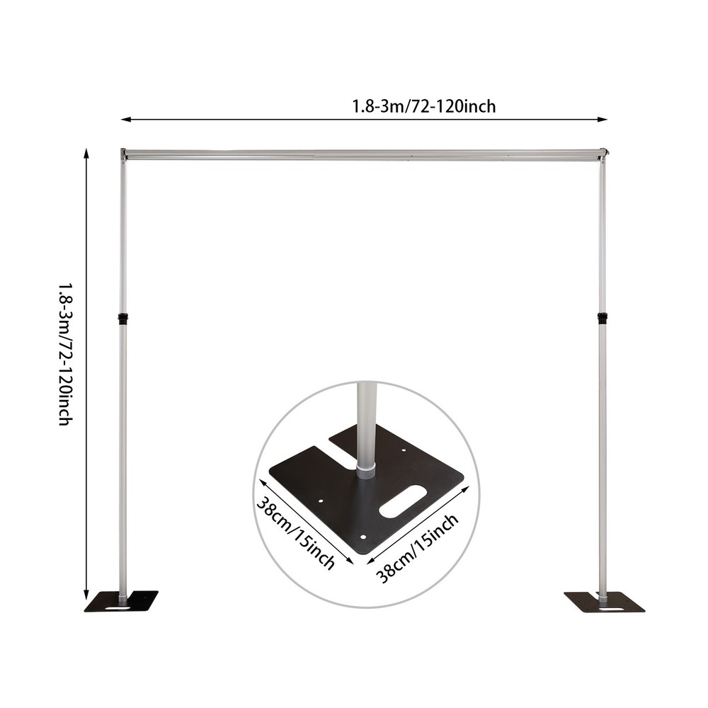 10*10ft Adjustable Backdrop Stand，Background Holder，Square Wedding Backdrop Rack
