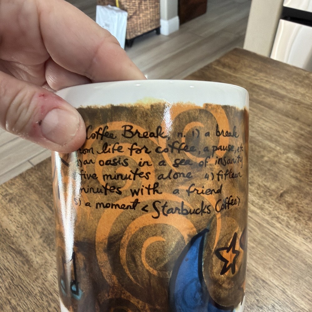 Vintage Starbucks White Coffee Break Essentials Mug 1998