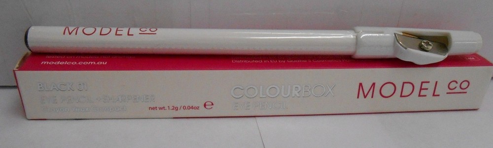 Model Co Colour Box Eye Pencil + sharpener .04 oz *NIB  BLACK 01