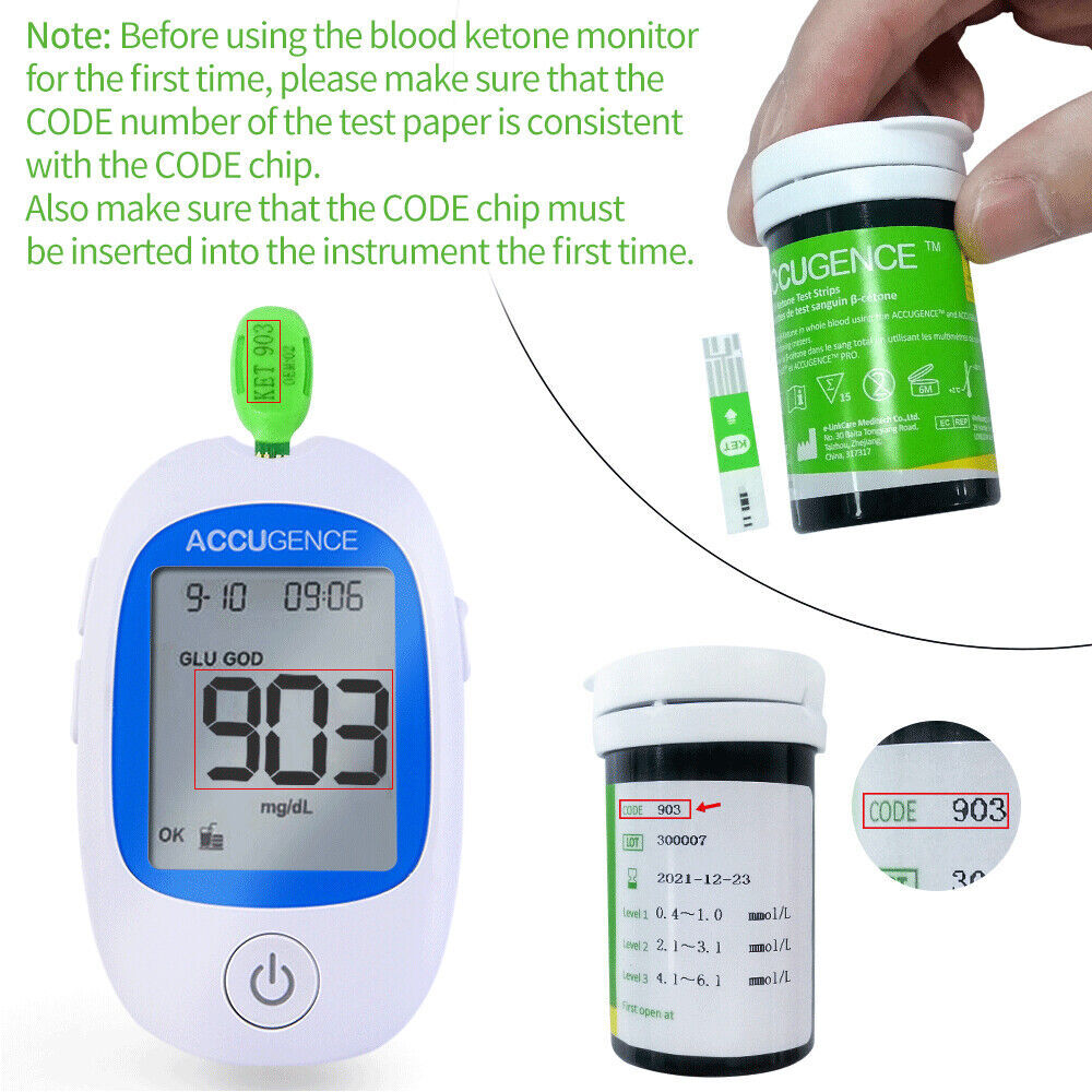 1box=30pcs Test Blood Ketone Strips