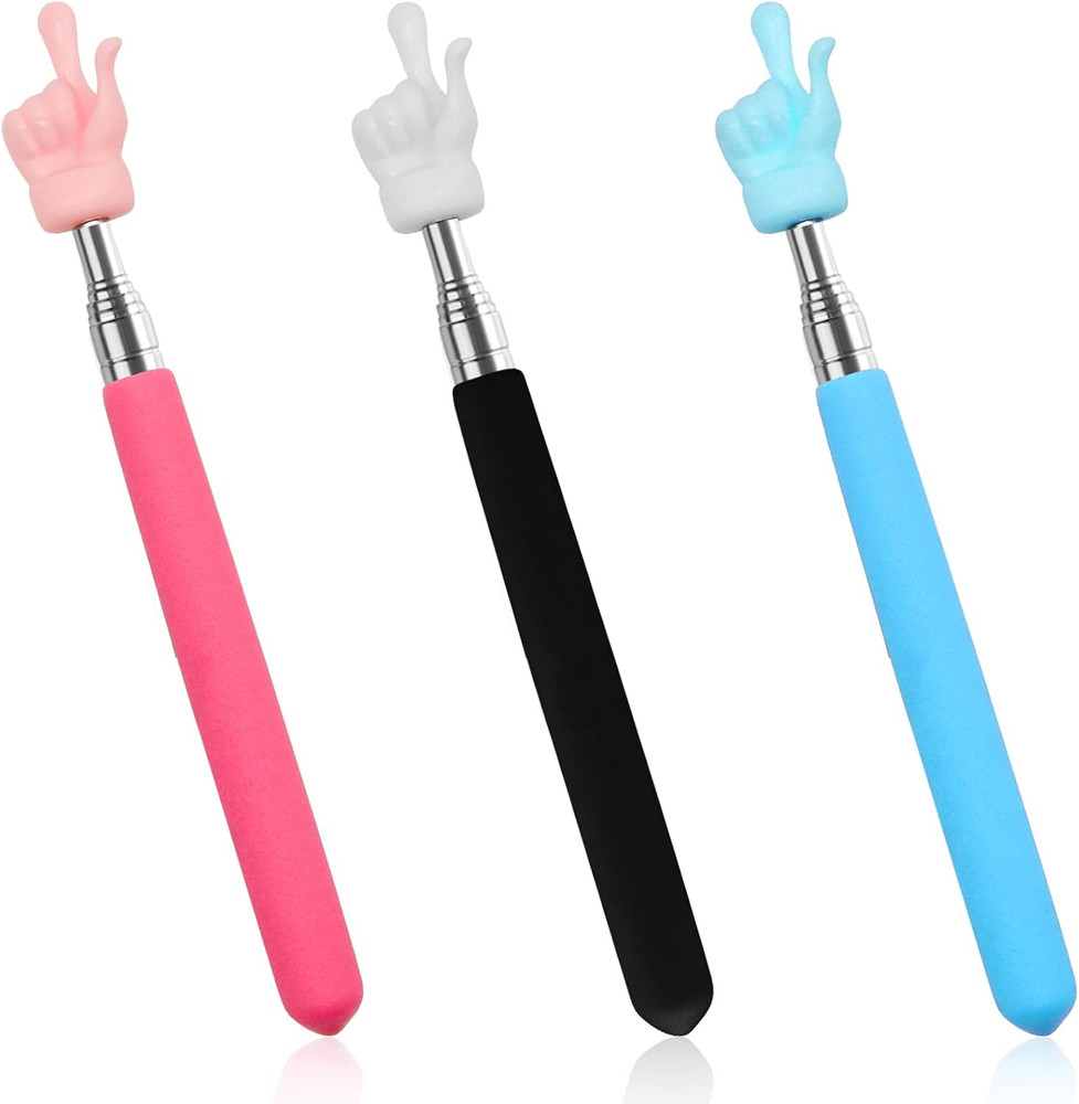 3 Pcs Telescopic Teachers Pointer, Extendable Hand Pointer Finger Pointer Sti...