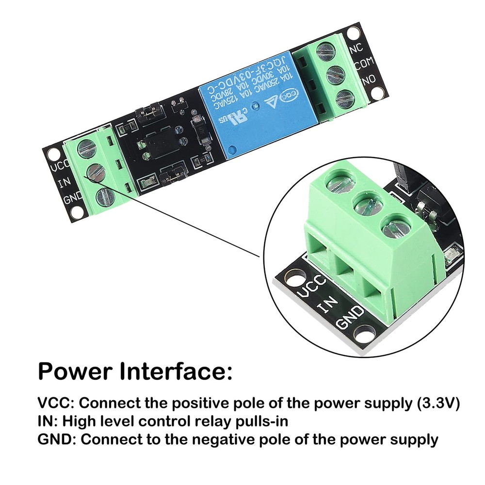 10Pcs 1 Channel DC 3V/3.3V Relay Power Switch Module with Optocoupler Relay...