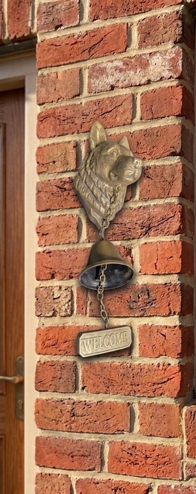 German Shepherd Welcome Doorbell Wind Chime 9"X2"