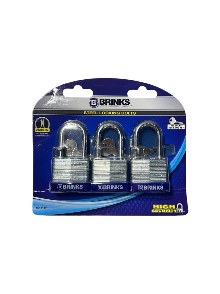 Brinks Steel Locking Bolts, Set Of 3