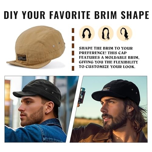 Short Brim Baseball Cap 5 Panel Hat Soft Short Bill One Size Dy09-black