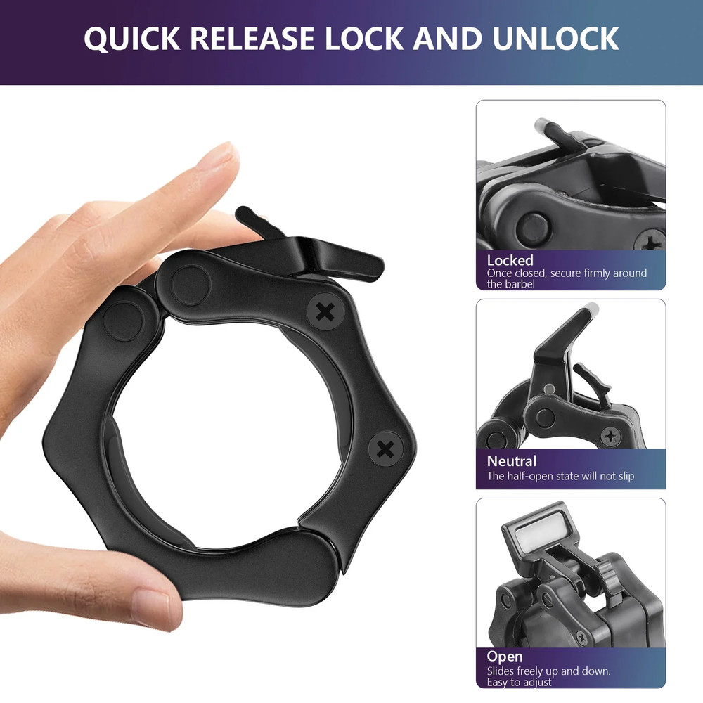 Barbell Clamps (Black 2 Inch)