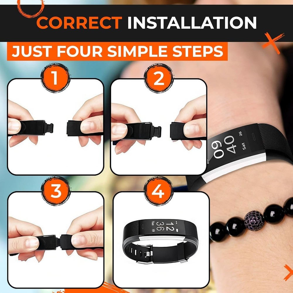 2-Pack Bands Compatible with ID115Plus HR — Adjustable Silicone Wrist Straps