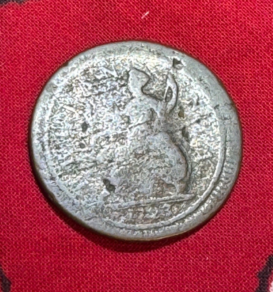 **Authentic 1723 Issue George I, Pre-Revolutionary War Halfpenny