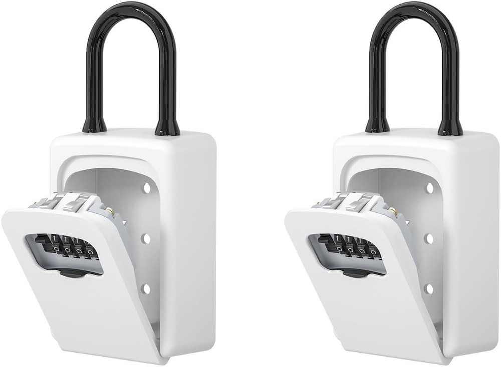 Weatherproof Key Lock Box, Visible Numbers, White