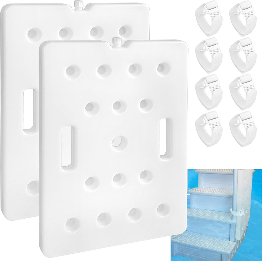 2 Pcs Pool Ladder Weights with Adjustable Straps for Stability in Any Pool