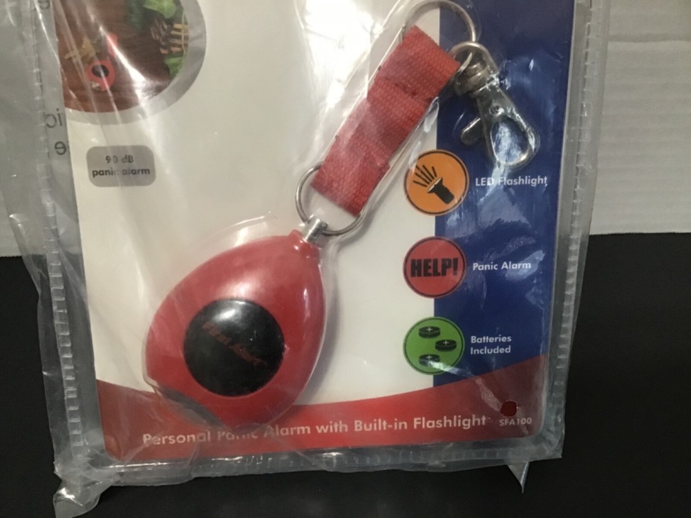 First Alert Personal Panic Alarm With Built In Flashlight (SFA100) Red New
