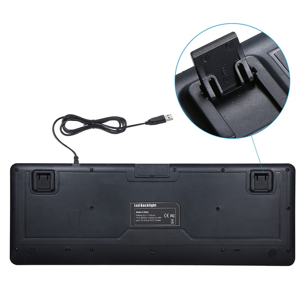 USB Interface Large Print Backlit Wired Keyboard USB Wired Lighted Keyboard Q4N8