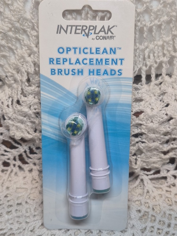 INTERPLAK  by Conair Opticlean Replacement Brush Heads 2 Pack Sealed In Package