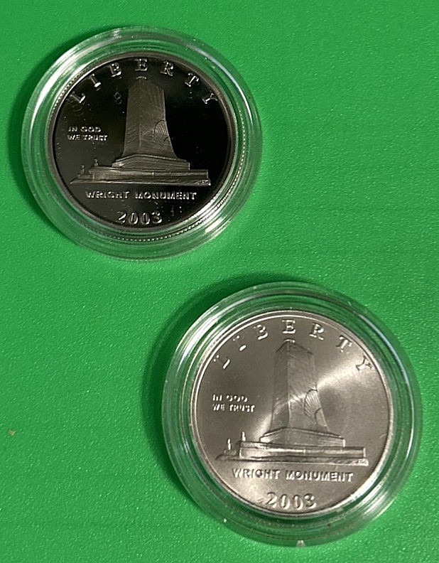 ❤️2003 Proof @ Uncirculated First Flight Wright Brothers Commemorative Halves