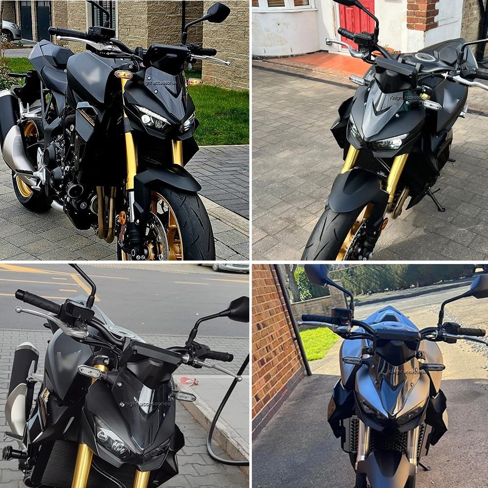 Black Motorcycle Windshield Wind Deflector Windscreen Front Flyscreen