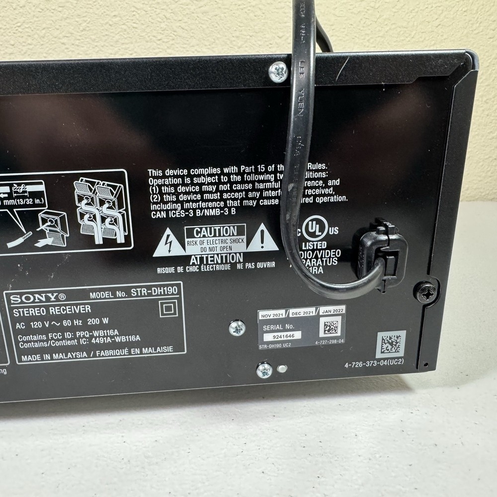 Sony STR-DH190 Stereo Receiver 2 channel Phono Inputs & Bluetooth